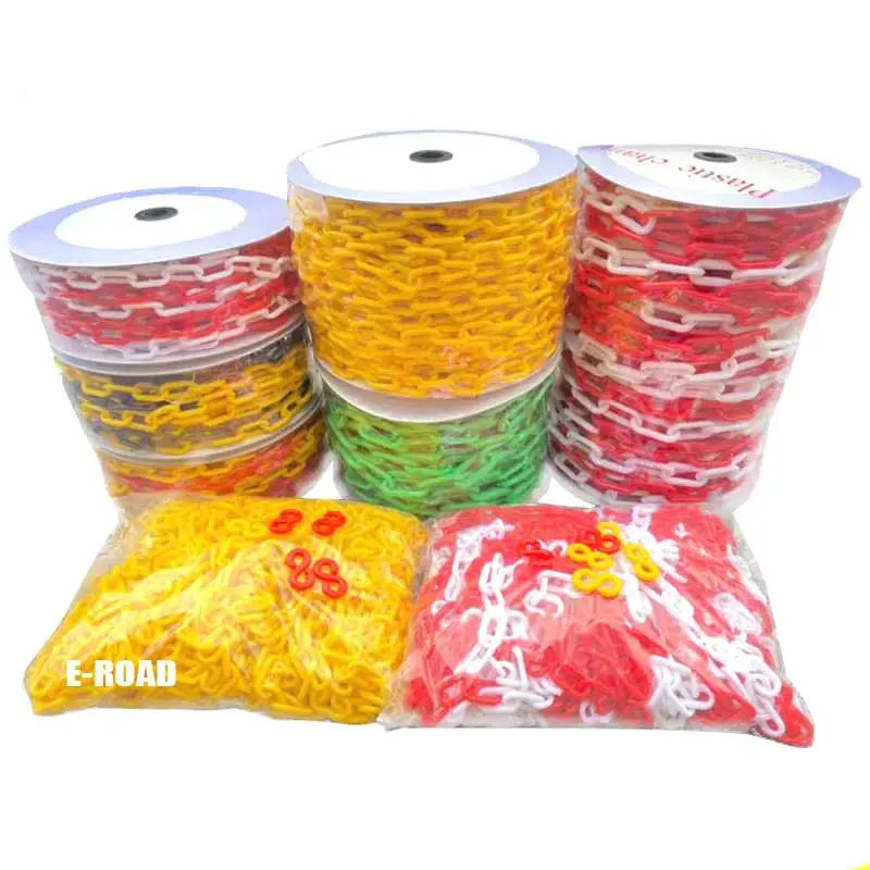 black yellow white red orange green road traffic plastic safety roller chain link