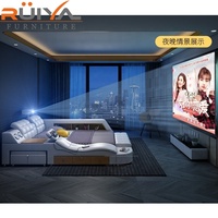 Dernier Design Italien Mobilier de Chambre Lit Intelligent Multifonctionnel Combinaison Armoire avec Projecteur