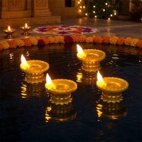 Bougies flottantes LED étanches à la lumière vacillante pour la décoration de Diwali, lampes Diya pour une ambiance chaleureuse à la maison