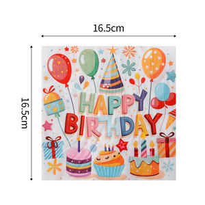 Pour <span class=keywords><strong>Amazon</strong></span> vente chaude transfrontalière serviettes <span class=keywords><strong>en</strong></span> <span class=keywords><strong>papier</strong></span> jetables ballons imprimés colorés serviettes carré pour les vacances d'anniversaire - Product Image 6