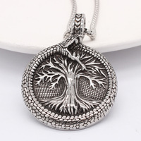 Collier pendentif MECYLIFE en acier inoxydable, motif tête de serpent, rune viking nordique, arbre de vie, Ouroboros, serpent, Yggdrasil, bijoux