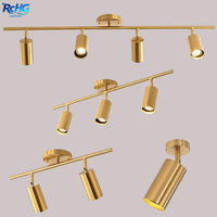 Lustre mural LED moderne minimaliste doré à plusieurs têtes avec lumière blanc chaud 3000K, forme ronde, pour restaurant, vestiaire et bar