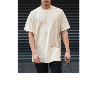 Meilleure qualité T-shirt personnalisé en coton épais Double col haut surdimensionné à manches courtes Design uni de BD - Product Image 4