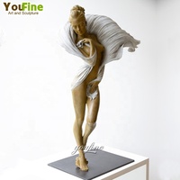 Sculpture de danseuse en bronze YouFine, robe blanche, statue pour décoration extérieure de jardin, cour, hôtel, villa, parc