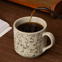 Mug à café en céramique vintage japonais, design rétro simple, tasse à eau pour couple, mug à lait créatif pour cadeaux d'affaires