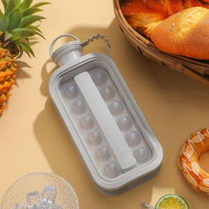 Bouteille d'eau <span class=keywords><strong>à</strong></span> glaçons 2 en 1 avec paille pour Cool Summer Zero Touch Press Ice Cube Mold Tray for Coffee Juice Gym Outdoor Travel - Product Image 3