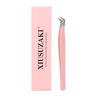 Pince à cils en fibre personnalisée XIUSUZAKI, pince à cils volumineuse, pince à cils pour technicien en cils, pince à cils à 90 degrés pour extension de cils