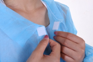 Tenue de travail blanche avec fermeture Velcro en PP non tissé pour la protection contre les particules, emballée individuellement, livraison rapide et <span class=keywords><strong>prix</strong></span> bas - Product Image 5