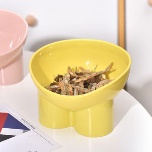 Produsen grosir mangkuk kucing anjing peliharaan kuning merah muda hijau mangkuk makanan dan air kucing dalam ruangan stabil - Product Image 4