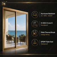 Porte coulissante de luxe pour hôtel JUNYAO, 5+20A+5, isolation phonique Low-E, NFRC CE OEM, suite de villégiature