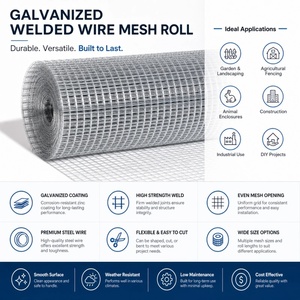 Rouleau de treillis soudé galvanisé <span class=keywords><strong>à</strong></span> mailles de 1/2 pouce pour la protection des gouttières et des aérations de fondation, treillis métallique. - Product Image 3