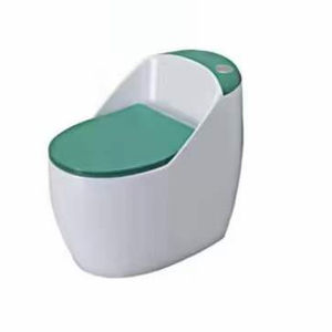 Inodoro de una pieza de caracol, blanco, verde, moderno, Europeo, costero, granja, japonés, Asiático - Product Image 2
