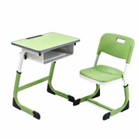 Mobilier de classe moderne en métal pour collège, bureaux d'étude réglables en hauteur pour élèves et table et chaise de bureau pour professeur