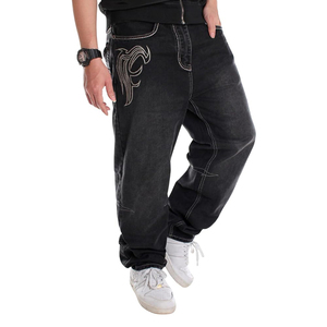 Nuovi <span class=keywords><strong>Jeans</strong></span> da <span class=keywords><strong>Uomo</strong></span> Casual alla Moda Scuri e Cool del 2025 con Ricamo ad Ala e Design con Lettere sulle Gambe - Product Image 3