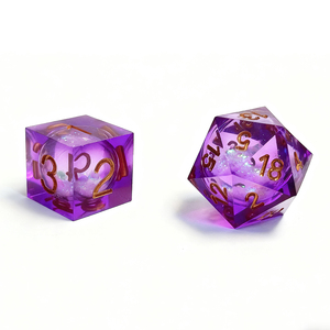 Bán Buôn Biểu Tượng Tùy Chỉnh Đa Diện Trong Suốt Tự Nhiên Đá Quý Rỗng Cát Bàn RPG Đặt Rồng Và Dungeon Dnd Nhựa Xúc Xắc - Product Image 6