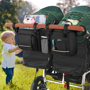 Heavy Duty Double Stroller Organizer <strong>Baby</strong> Stroller <strong>Caddy</strong> with Detachable Cooler Bag for Diaper Storage - Product Image 3