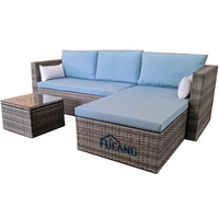 Muebles de exterior, conjunto de sofá de ratán seccional, conjunto de jardín