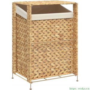 Cestas de lavandería rectangulares tejidas a mano de jacinto de agua con tapa, organizador de ropa de Vietnam - Product Image 5