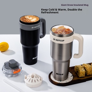 Gobelet <span class=keywords><strong>isotherme</strong></span> Jumbo grande capacité pour enfants garçons, anti-froid, ouverture rapide à un clic, avec paille et poignée de voiture, doublure céramique, pour <span class=keywords><strong>thé</strong></span> - Product Image 4