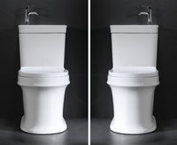 Nouveau style WC en céramique avec cuvette intégrée, siphon en P, pompage, pour appartement, deux-en-un, à poser au sol