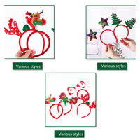Weihnachts-Stirnband aus Kunststoff, Leichtes PET, Lebendige Farben, Großhandel für Weihnachtsfeiern, Saisonale Feste, Cosplay, Geburtstagsgeschenk