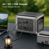 Station d'alimentation portable durable et écologique 2500W 1920Wh LiFePO4, panneau solaire pliable 100W, kit générateur solaire à charge rapide