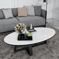 Grande table basse style ovale en pierre de marbre, Design, bureau pour meubles d'hôtel, livraison gratuite