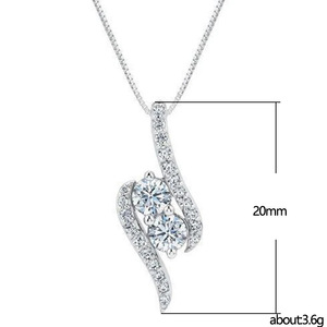 Collana con ciondolo in cristallo scintillante da donna, catena semplice per clavicola, gioielli alla moda - Product Image 2