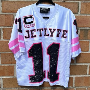 Fabricante personalizado impreso logotipo 100% poliéster cuello en V de gran tamaño deportes Jersey malla FÚTBOL Camisetas para hombres de punto largo - Product Image 2