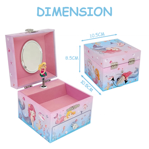 Boîte à bijoux musicale élégante en forme de sirène de la marque Jakos Factory - Cadeau idéal pour les anniversaires, Noël et les fêtes des filles - Product Image 2