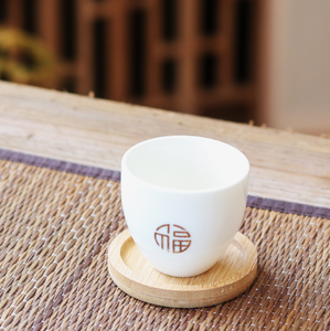 コーヒーティーポットトレイコースターマットを提供する丸い竹のテーブル - Product Image 5