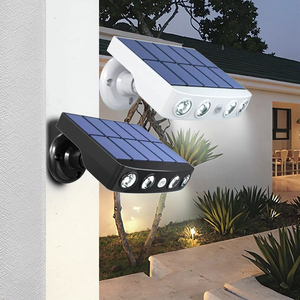 Lámpara de pared solar <span class=keywords><strong>para</strong></span> exteriores <span class=keywords><strong>para</strong></span> jardín, terraza, garaje, luz cálida/blanca con inducción de cuerpo humano, IP65, 4 LED, luz de pared solar - Product Image 4