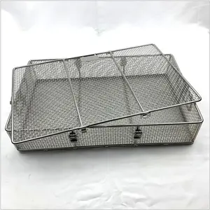 Metal storage basket anti-bacteria stainless steel 304 316 metal wire mesh basket for cleaning and sterilization