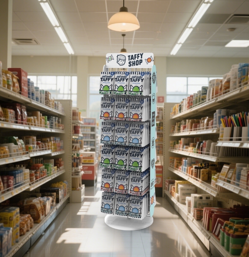 Custom Multi Functional Metal Snack Rack Durable Display Shelf with Hook for Supermarket & Candy Snacks Store — view 5
