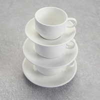 Tasse à thé blanche en porcelaine WEIYE, tasse à latte, mini tasse à café avec soucoupe, personnalisable