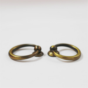<b>Antique</b> Bronze Ring Pull Handle Zinc Alloy Traditional Drawer Furniture Hardware - Product Image 2