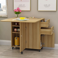 Mesa de Comedor de Lujo Elegante, Juego de Muebles de Madera para Sala de Estar, Mesa Extensible con Soporte, Mesas Plegables Estilo Japonés para Camping