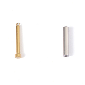 Dropshipping Accessoires de bijoux cylindriques en acier inoxydable Collier à faire soi-même Pendentif bâton en trois dimensions - Product Image 5