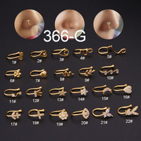 À la mode Rose blanc plaqué or nez manchette pour Non Piercing bijoux CZ Septum cerceau hommes femmes nez Piercing