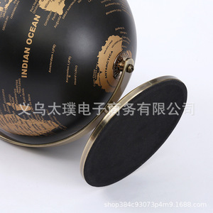 Premium office black and gold <b>globe</b> ornament with metal stand, 20cm one-way <b>globe</b>, English teaching <b>globe</b> - Product Image 4