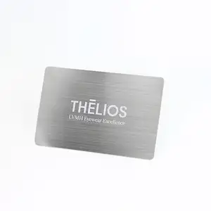 Cartão de visita NFC de metal com logotipo impresso a laser em aço inoxidável personalizado