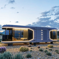 Maison préfabriquée moderne de luxe en structure acier, chambre capsule spatiale, conteneur pour hôtels et complexes hôteliers