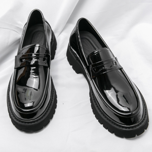 Spesse suola Penny mocassini taglia 38-46 di bell'aspetto resistente scarpe eleganti in pelle verniciata classica per gli uomini - Product Image 1