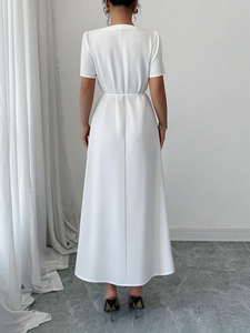 Vestidos Casuales Lavables al por Mayor, Largos hasta el Tobillo, de Manga Corta, 100% Algodón Tejido, Bordado a Máquina, Cintura Natural, Hechos en India - Product Image 2