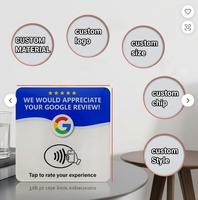 Support de table intelligent en acrylique personnalisé avec NFC et QR Code pour avis et commentaires sociaux