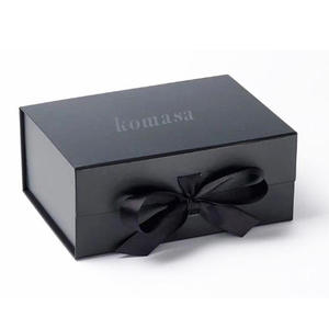 Wholesale Recycled Folding Handbag Clothes Rigid Packing <b>Box</b> Luxury <b>Large</b> Book Shape Cardboard Black <b>Box</b> with Ribbon - Product Image 2