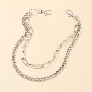 Double Layer Metal Waist <b>Chain</b> Zinc Alloy Geometric Hip Hop Fashion Body <b>Chain</b> For Daily Wear - Product Image 4