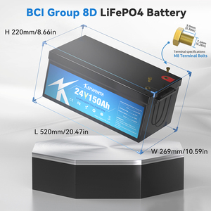 Kepworth US EU Stock <b>24v</b> 100Ah 150Ah 200Ah 300Ah Lithium Iron Phosphate Solar <b>Battery</b> for Golf Cart 25.6V 300Ah - Product Image 3