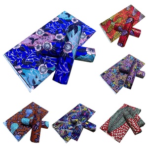 Tissu <span class=keywords><strong>Pagne</strong></span> Africain en Coton Imprimé Wax Doré <span class=keywords><strong>Mode</strong></span>, 6 Yards pour Robes et Vêtements Femme - Product Image 1