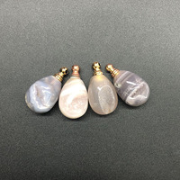 Bouteille d'huile essentielle en cristal, 1 pièce, Agate cristal de haute qualité, géode, bouteille de parfum, pendentif pour collier